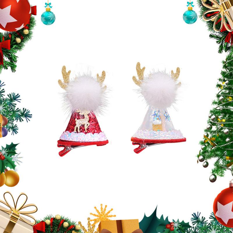 Pet Lace Christmas Hat Headdress Adjustable Drawstring Design Pet Supplies For Christmas Parties