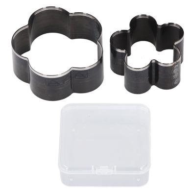 2Pcs Leather Cutting Die Set Flower Shaped Manual Punching Molding Alloy Steel Craft Tools 58mm