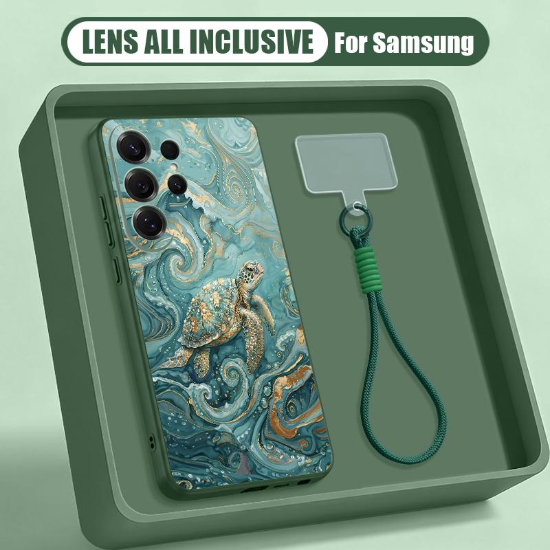 Turtle Fish Print Case For Samsung S26 Ultra S25 FE S24 S24 Plus A57 A37 A17 A56 A36 A16 A55 A35 A15 A54 5G Hybrid Magnetic Matte Cover