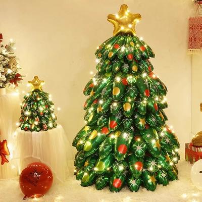 Christmas Theme Party Balloons Decorations, Christmas Tree Foil Balloons Merry Christmas Party Ornaments 2025 New Year Decor