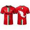 Magliette da Calcio Messico 2026 Moda Estiva Manica Corta Magliette Stampate 3D con Bandiera del Messico Top Casual