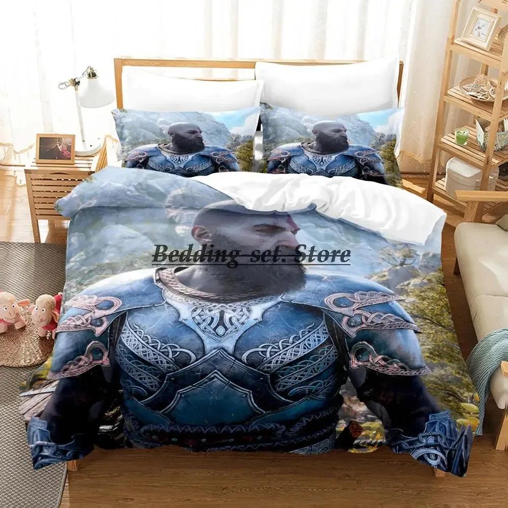 God Of War Bedding Set Single Twin Full Queen King Size Bed Set Aldult Kid Bedroom Duvetcover Sets Anime Bed Sheet Set