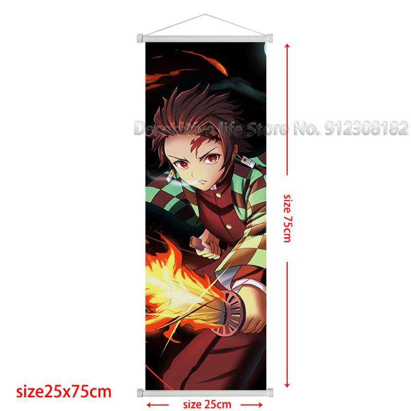 Demon Slayer Scroll Poster Kamado Tanjirou Canvas Painting Nezuko Classic Wall Art Pictures for Living Room Home Decoration