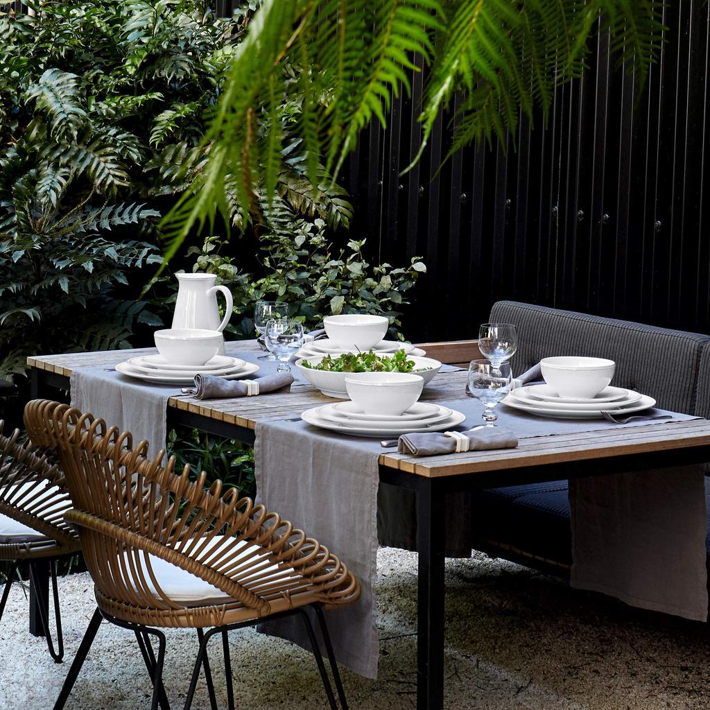 [Officially Imported] Costa Nova Frisso FIR303W Rectangular Tray, Approximately 30cm, Microwave and Dishwasher Safe, White