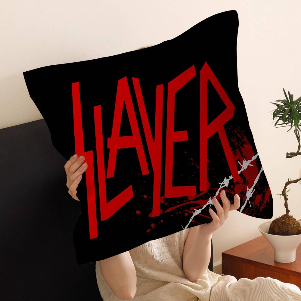 S-Slayer H-Heavy M-Metal Band Pillow Gifts Home Office Furnishings Bedroom Sofa Car Cushion Cover Case 45x45cm