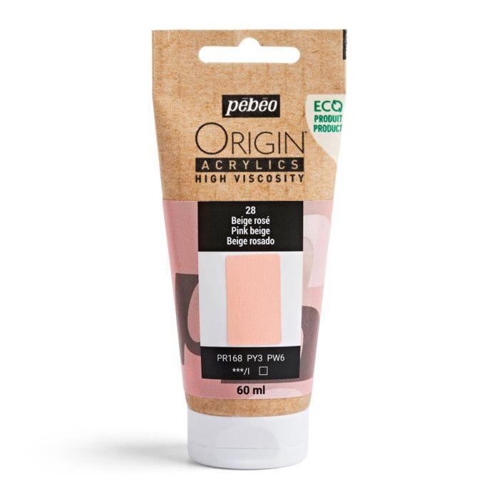 Akrylová barva - Růžově béžová - 28 - Vysoká viskozita - Pébéo - Origin acrylics - 60ml