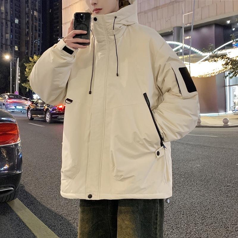 2025 Winter Hooded High Quality Down Jacket Korean Loose Workwear Outdoor Windproof Jacket Trendy Padded Clothing