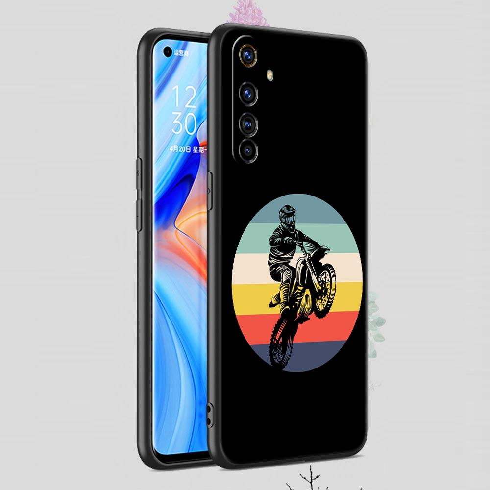 Moto Cross Motorcycle Sports Phone Case For Realme 10 9 8 5G 7 6 GT2 Pro Plus 9i 8i C21 C11 C25 C35 GT Neo 2 3 3T Black Cover