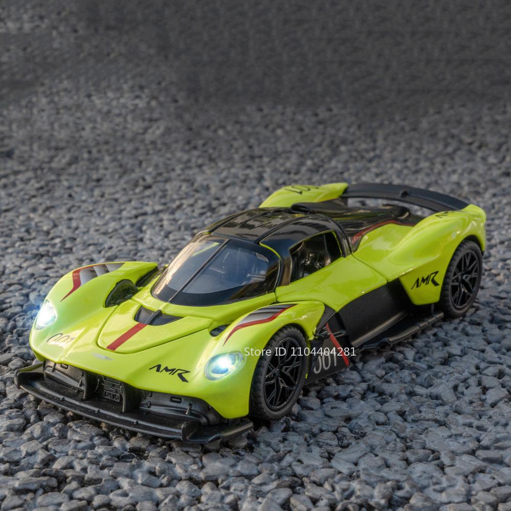 1:32 Valkyrie Vulcan Alloy Sports Car Model Toy Diecast Metal Door Opened Sound Light Pull Back Miniature Car Boy Christmas Gift