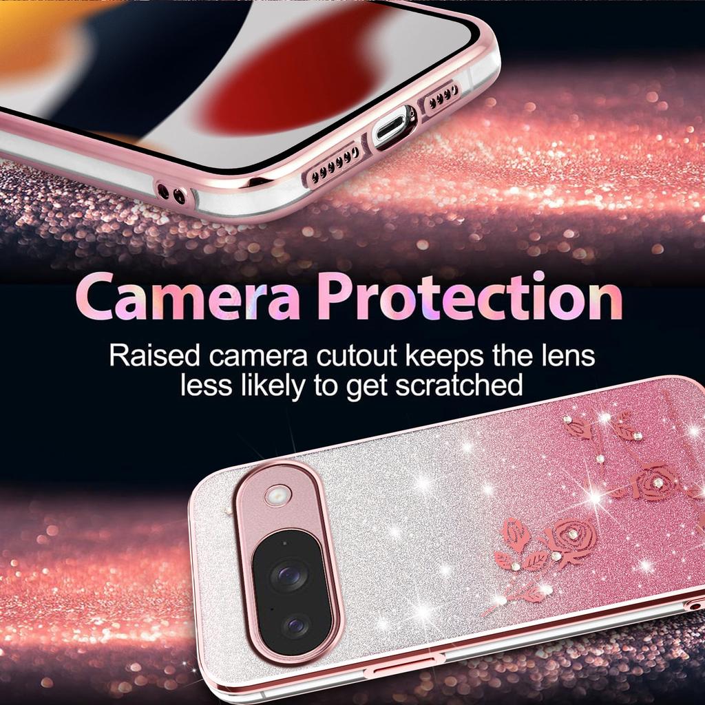 KADEM Für Google Pixel 10/10 Pro Hülle Blume TPU Flexibel Farbverlauf Handyhülle