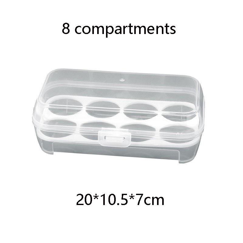 Shockproof Transparent Egg Container with Lid Portable Camping Organizer for Kitchen Storage Picnic Sealed Compartment Adjustable Grids