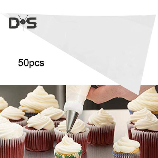 50Pcs/Set Piping Bag Disposable Efficient Grip Thickened Cake Frosting Decorate Bag for Cream Icing