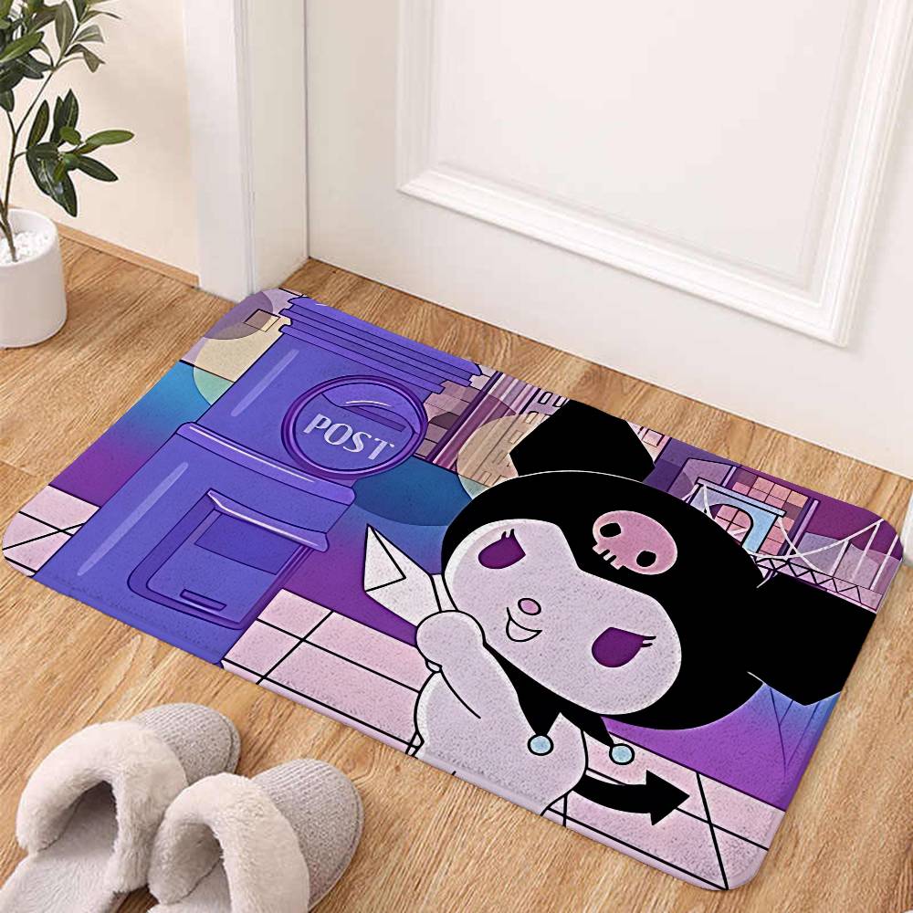 Cute Anime Kuromi Floor Mats Home Laundry Rug Carpet For Living Room Decor Lounge Area Anti-slip Foot Mat Entrance Doormat