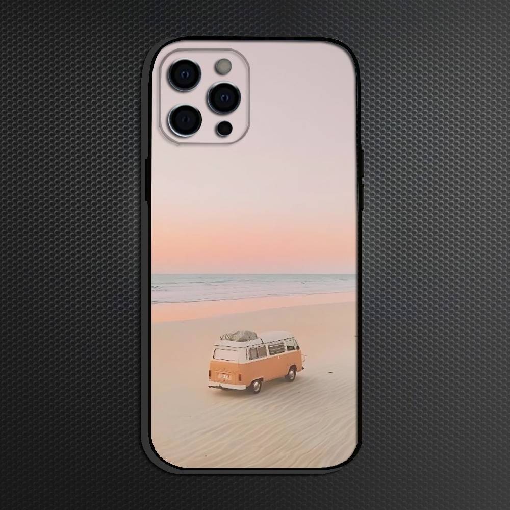 Traveling Car Phone Case For iPhone 16,15,14,13,12,11 Plus,Pro Max, Others Soft Black Cover