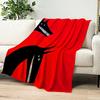 Vintage horror wolf dog black red Flannel warm comfort soft plush blanket sofa living room hogar office bedroom travel gift home