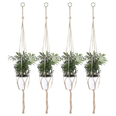 Hanging Handwoven Basket Macrame Decorative Flower Pot Holder for Indoor and Outdoor Use Photo Props