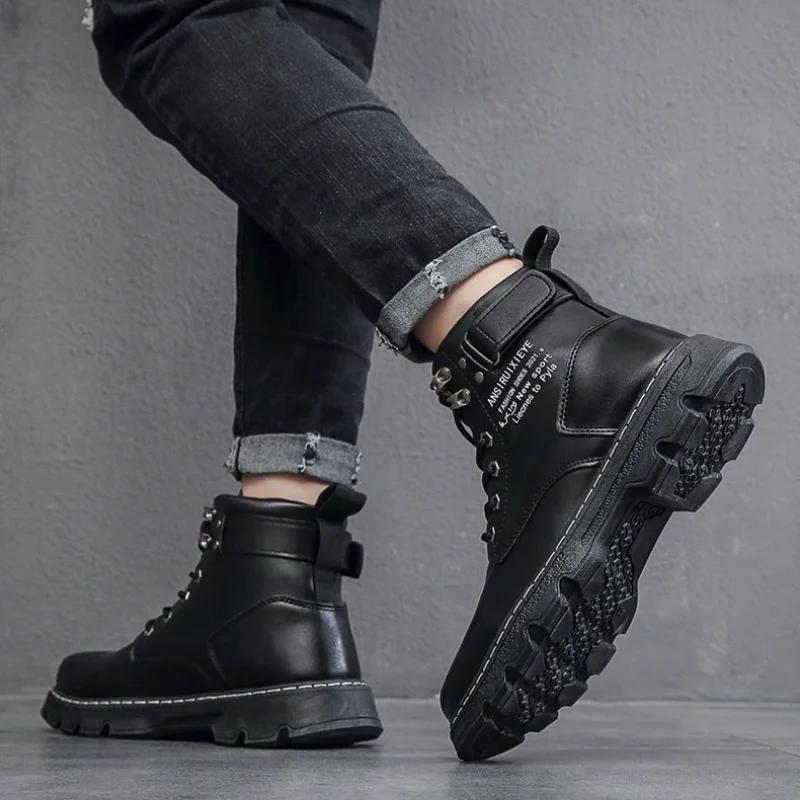 Men's Boots 2024 Autumn/Winter New Korean Edition Work Boots Casual Fashion Thick Bottom High Top Fashion Boots