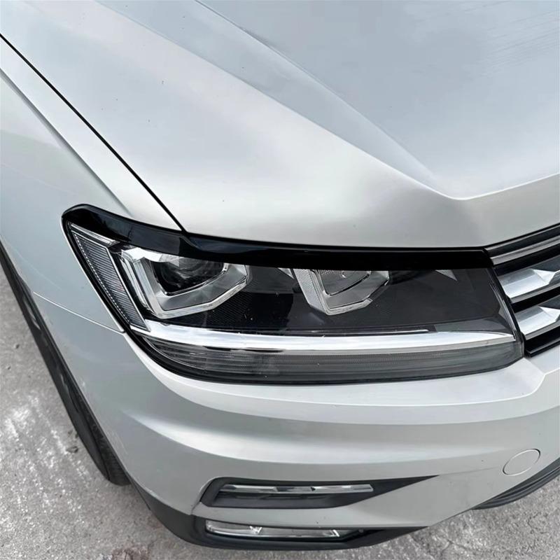 For Volkswagen Tiguan MK2 2017-2020 Headlight Eyelid Trim Sticker Fit,Head Lamp Eyebrow Decorative Strip,Self-Adhesive No Drilling Sport Exterior