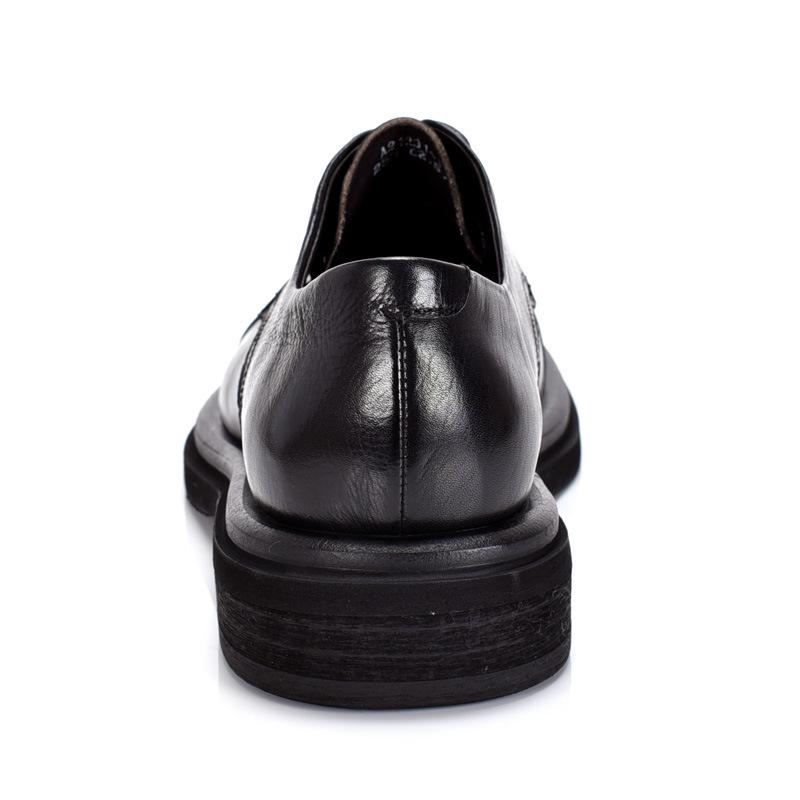 Men's Retro Handmade Genuine Leather Derby Shoes – Thick Sole, Three-Piece Toe, Perfect for Weddings and Formal Business Events