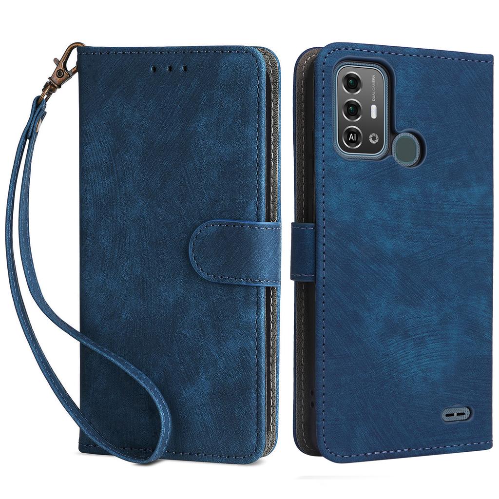 For ZTE Blade A53 Pro Case RFID Blocking Wallet Stand Cover with Strap