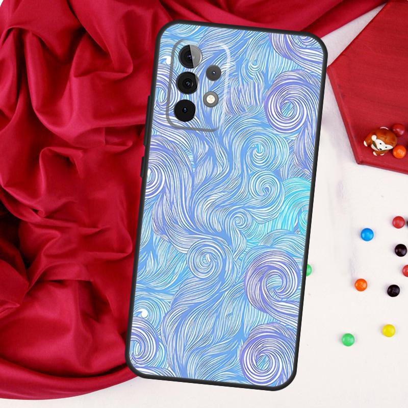 Japanese Style Floral Texture For Samsung Galaxy A15 A55 A53 A33 A35 A22 A32 A52 A54 A34 A14 A56 A36 A26 A16 A05 A06 Case