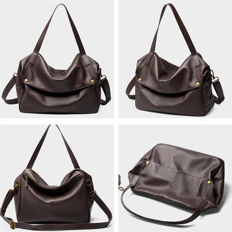 Burminsa Cowhide Genuine Leather Soft Large Hobo Shoulder Bags For Women 2026 Luxury Designer Big Messenger Tote Ladies Handbags