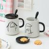 Simple Cartoon Ceramic Mugs Creative Personality Couple Mug Coffee Mug Men's Women's Milk Mugs Home Water Cup Drinkware