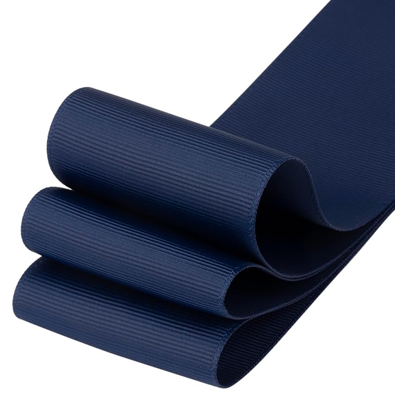 [Tekdeere]Width 50mm Solid Navy Grosgrain Ribbon, Perfect for Gift Wrapping, Sewing, Hair Accessories, Wedding Decorations - 22 Meters/roll
