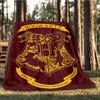 1pc Hogwarts, Crest, Coat of Arms Digital Printed Flannel Blanket, Super Soft Plush  Bed Cover,Blanket for Sofa, Bed, Office, 70104