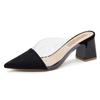 Pointed-toe Thick-heeled High Heels Women's Flip-flops and Lazy Shoes