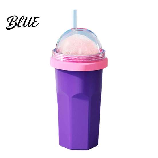 Eenvoudige Bediening Slushy Maker Zelfgemaakte Slushie Beker Vriezer Knijpbeker voor IJsdrankjes Voedselkwaliteit BPA-vrij Siliconen Smoothie Sap Frisdrank Herbruikbaar