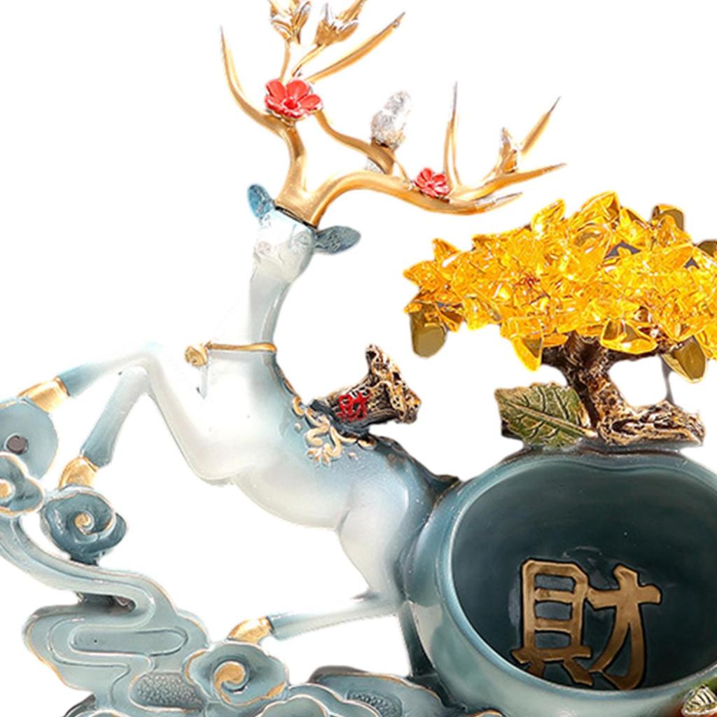 Decorative Deer Figurine Tabletop Ornament Key Storage Rack Crafts Elk Resin Statue for