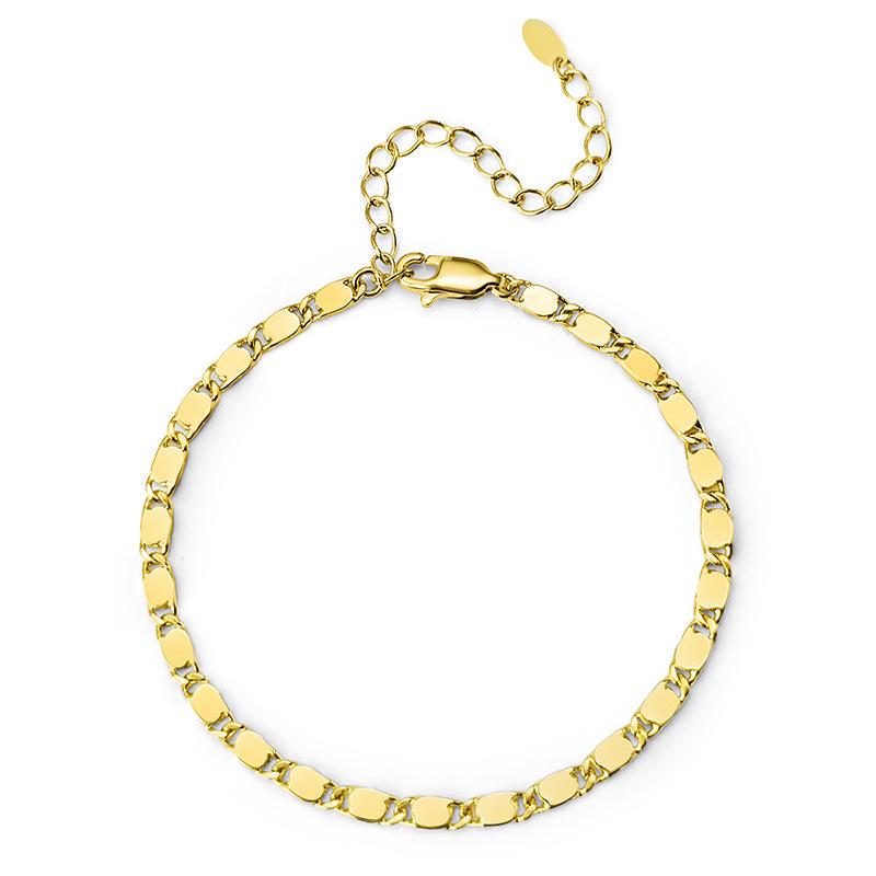 European and American Golden Temperament Bracelet Women's Fashion Simple Paperclip Metal Chain Hand Jewelry