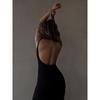 Knock Sexy European and American Ladies Temperament Sheath Long Dress Silm Slim Backless Sling Dress Tall Lengthened