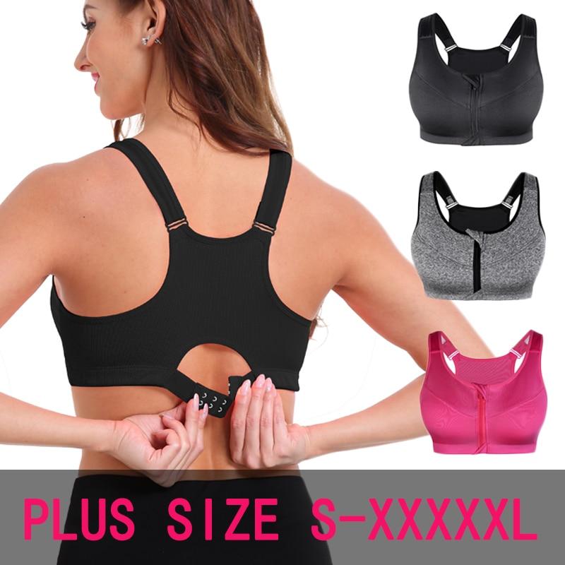 Sports Bras Women Zipper Push Up Vest Underwear Shockproof Breathable Gym Fitness Athletic Running Yoga Sport Tops
