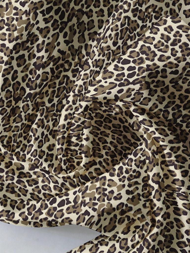 Women's Plus Size High Waist Leopard Print Wide Leg Pants - Summer Casual European American Style