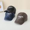 Children's Dinosaur Skeleton Washable Baseball Cap - Spring/Summer Vintage Distressed Style 