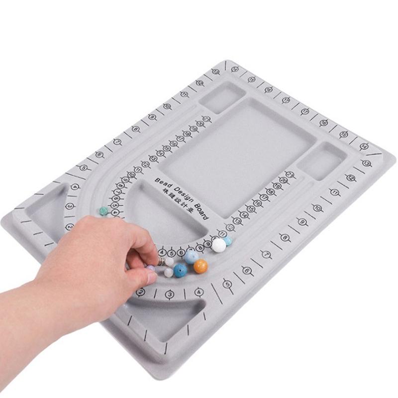 Flocked Bead Board Diy Bracelet Necklace Beading Jewelry Making Organizer Tray