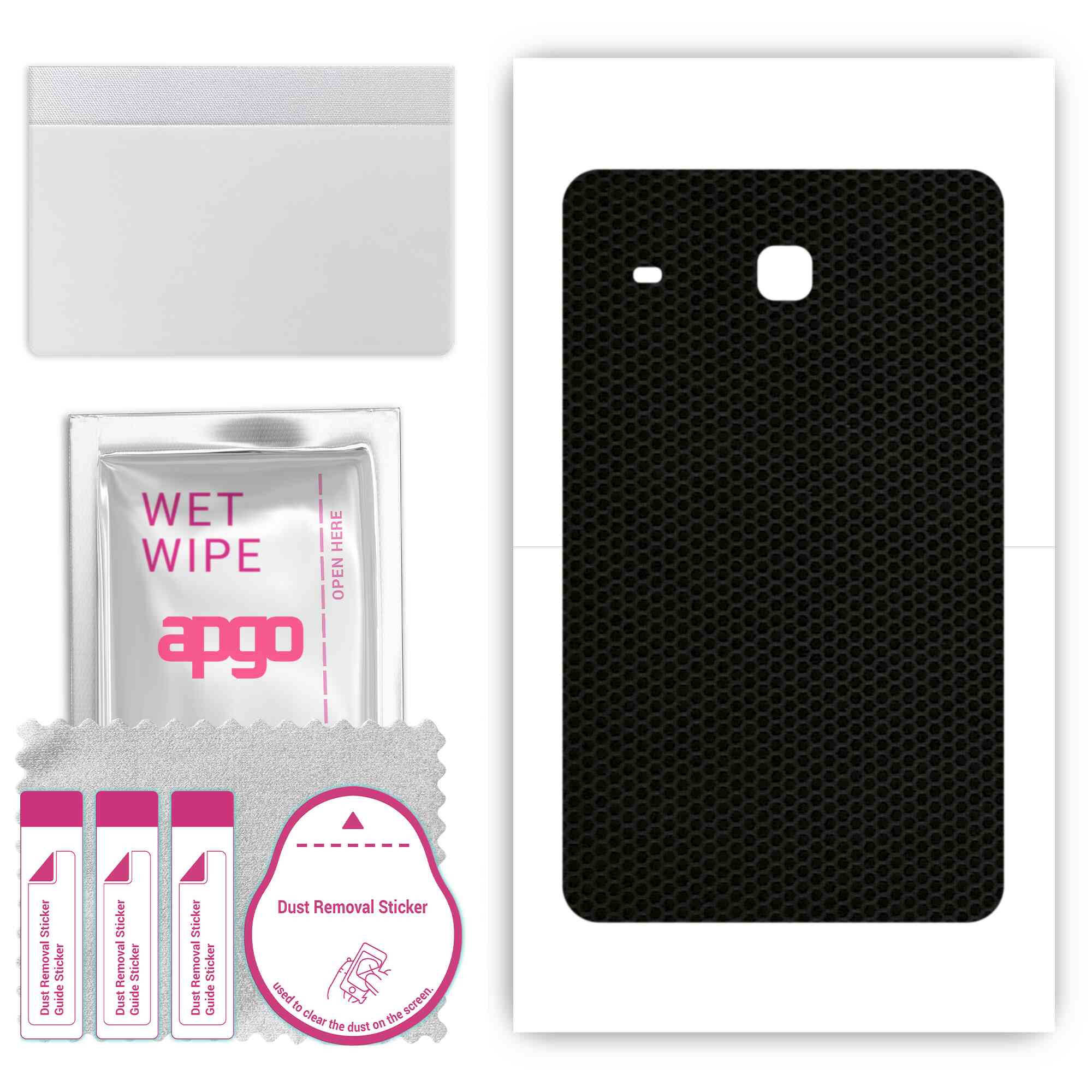 

apgo skin sticker film foil vinyl for the BACK compatible with Samsung Galaxy Tab J, scratch-resistant, easy to install - Matrix