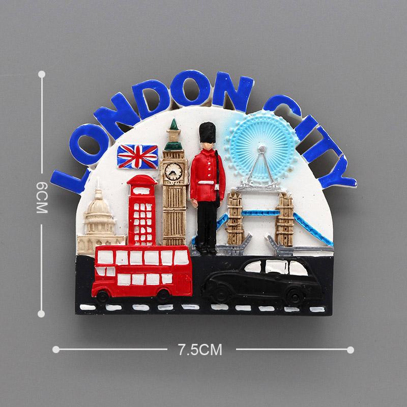Magneți de frigider 3D lipiți pentru turism mondial, suveniruri creative, cadouri, magneți de frigider, Anglia, Londra, soldat de autobuz, cadouri suvenir