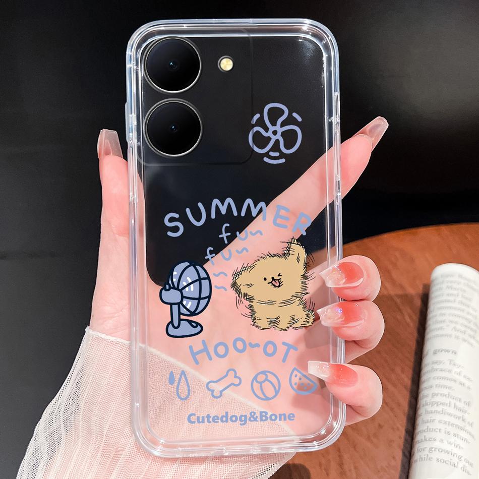 Phone Case For Vivo Y100i Y200i Y300i Y500i 5G Vintage Angel Soft Transparent Silicone High Quality Shockproof Funda