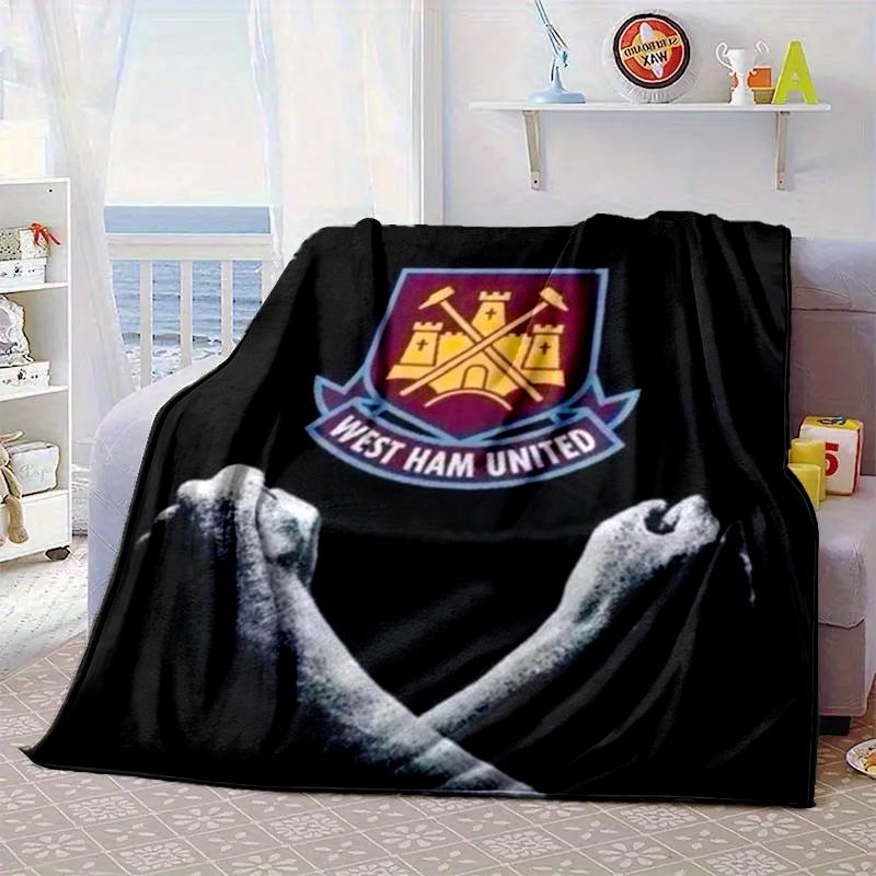 West Fußball Club Decke Flanelldecke für Bett, Sofa, Camping, Wandern, Picknick Zubehör, Geschenk für Familie Fan Geschenke