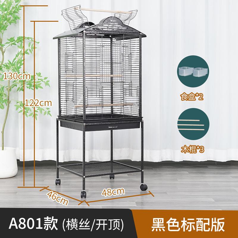 Large Iron Wire Bird Cage with Wood Stand for Conures Lovebird House Parrots Playground Cockatiel Parakeets Activity Center