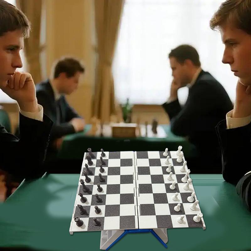 3D Printed Chess Book, Chess Set With Storage Books Design Folding Board Game For Adults Portable Compact Game Set