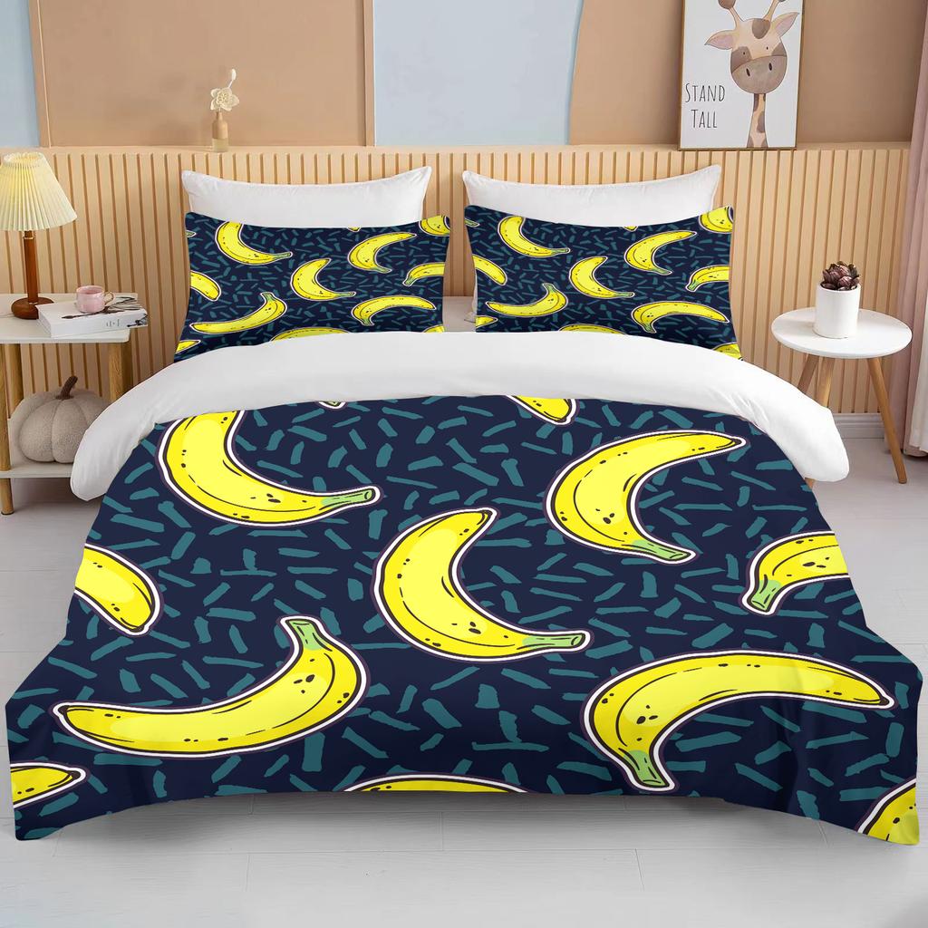10 Sizes Fruit Pattern Bedding Three Piece Set King Size Double Bedding Set Microfiber Duvet Cover Set  Queen Duvet Cover Set