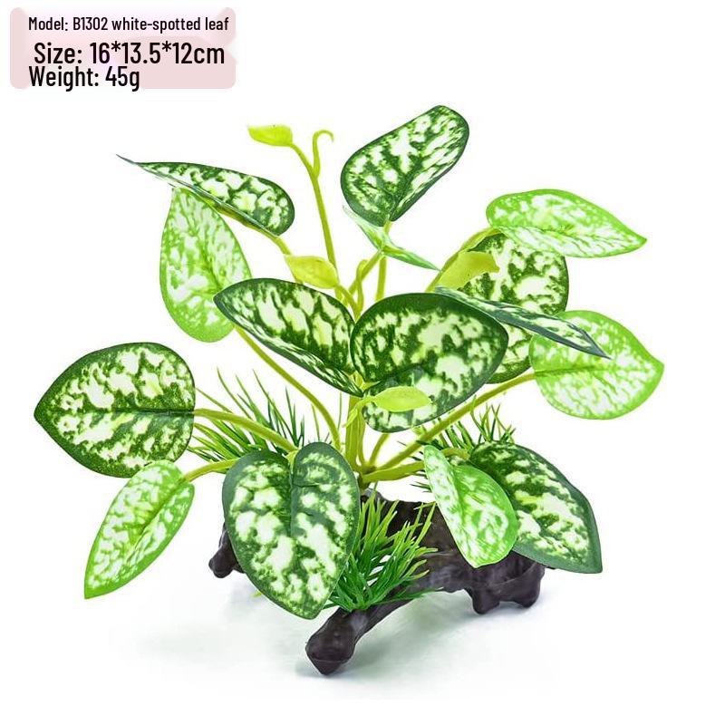 Plastic Driftwood and Bucephalandra Aquarium Decor: Aquatic Turtle Tank Plants & Fish Tank Scenery