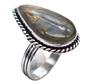 Labradorite Natural Gemstone Antique Silver Plated Ring US Size-8.5 R 5151