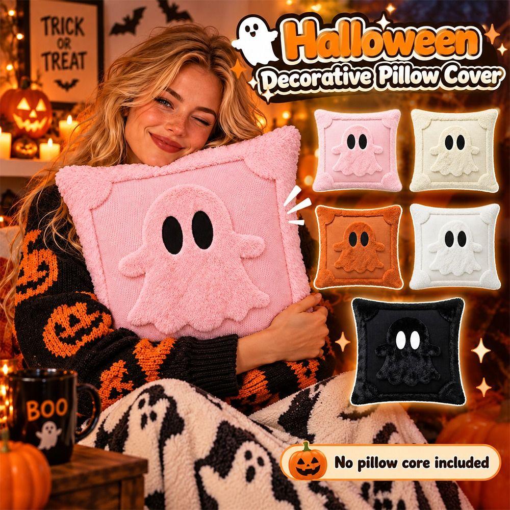 Square Throw Pillow Cover Washable Stuffed Pillow Case Soft Cushion Covers  Halloween