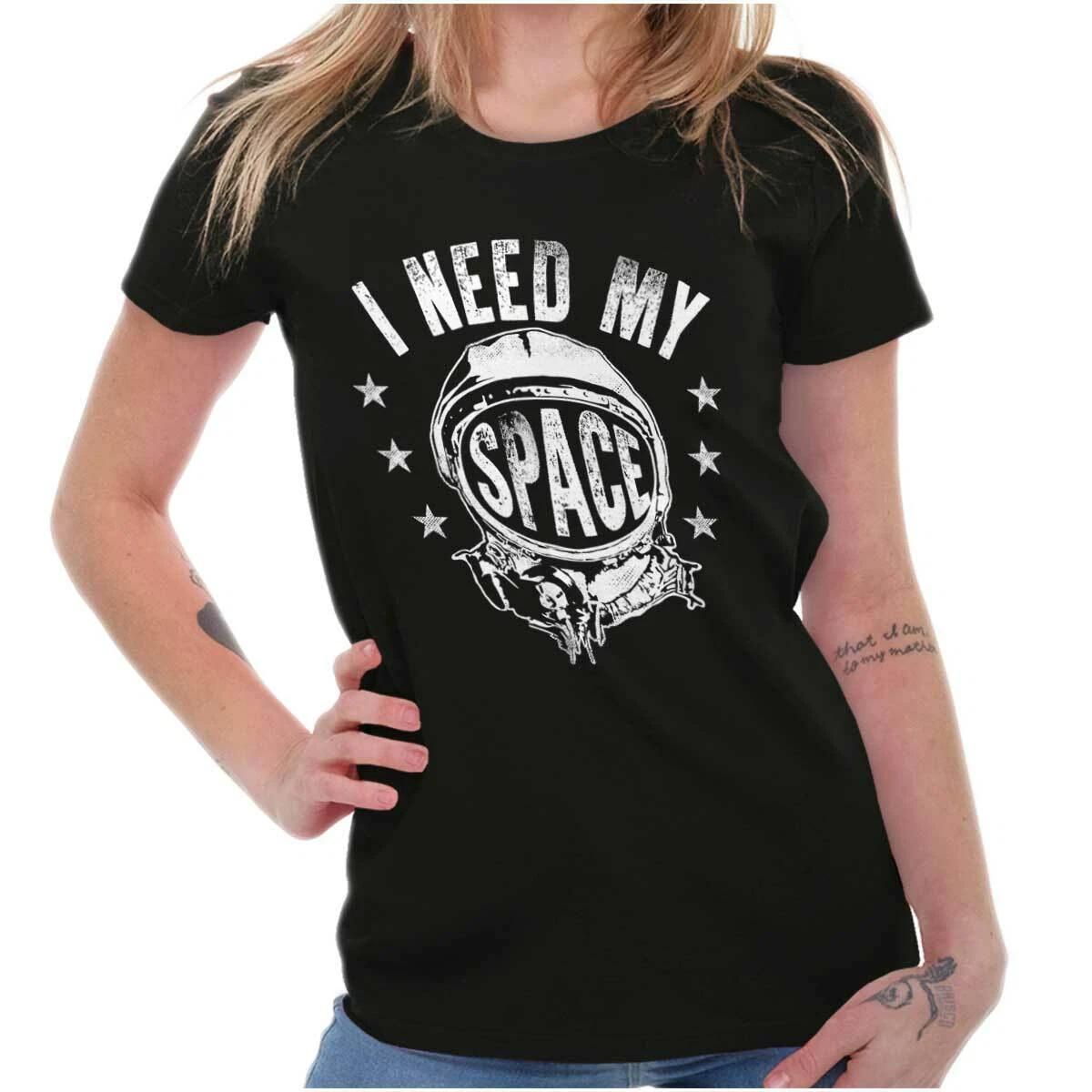 Funny Introvert Astronaut Need My Space Pun Graphic T Shirts for Women T-Shirts XS