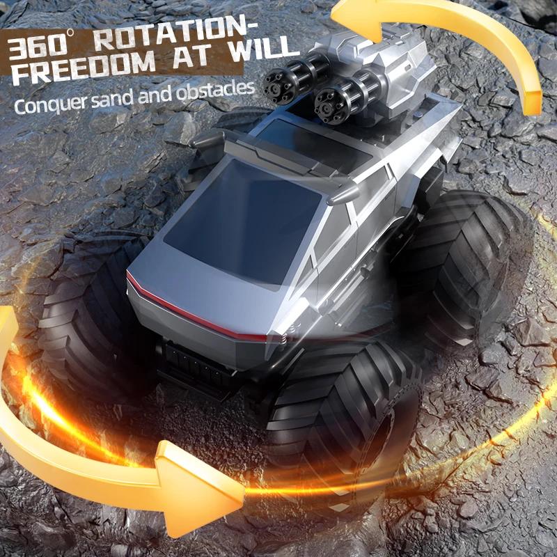 Q213 RC Off-road Stunt Car Amphibious Vehicle Children's Toy Cars 4WD 2.4G Pick-up Truck Water Cannon Remote Controlled Car